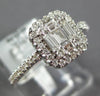 ESTATE .50CT DIAMOND 18KT WHITE GOLD ROUND & BAGUETTE CLUSTER SQUARE HALO RING