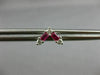 ESTATE .38CT DIAMOND & AAA RUBY 14KT WHITE GOLD V SHAPE BUTTERFLY STUD EARRINGS