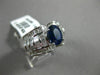 ESTATE WIDE 3.27CT DIAMOND & SAPPHIRE 18K WHITE GOLD 3D FILIGREE ENGAGEMENT RING