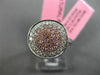 ESTATE WIDE .61CT WHITE & PINK DIAMOND 18KT WHITE & ROSE GOLD ROUND CLUSTER RING