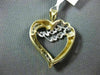 ESTATE LARGE .15CT DIAMOND 14KT TWO TONE GOLD 3D OPEN HEART I LOVE YOU PENDANT