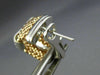 ESTATE WIDE .70CT DIAMOND 18KT WHITE & ROSE GOLD MULTI ROW MESH CLIP ON EARRINGS