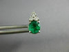 ESTATE .60CT DIAMOND & AAA EMERALD 14KT WHITE GOLD 3D ROUND STUD EARRINGS #26659