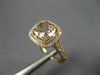 ESTATE LARGE 1.40CT DIAMOND & AAA MORGANITE 14KT ROSE GOLD HALO ENGAGEMENT RING