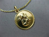 ESTATE 14KT YELLOW GOLD 3D CIRCULAR MOTHER MARY FLOATING PENDANT & CHAIN #25005