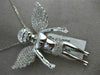ESTATE EXTRA LARGE .85CT DIAMOND 14KT WHITE GOLD 3D HANDCRAFTED ANGEL PENDANT