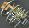 ESTATE LARGE 1.04CT WHITE & FANCY YELLOW DIAMOND 18KT TWO TONE GOLD 3D LOVE RING