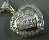 ESTATE LARGE 2.60CT DIAMOND 18K WHITE & YELLOW GOLD 3D PAVE HEART PENDANT #99988