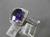 ESTATE LARGE 4.52CTW DIAMOND & AAA AMETHYST 14KT WHITE 3D FILIGREE COCKTAIL RING