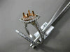 ESTATE 1.13CT DIAMOND 14KT WHITE & ROSE GOLD 3D HALO SEMI MOUNT ENGAGEMENT RING