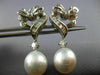 ESTATE LARGE 1.28CT DIAMOND & AAA SOUTH SEA PEARL 18KT WHITE GOLD HEART EARRINGS