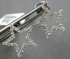 ESTATE .35CT DIAMOND 14KT WHITE GOLD CLASSIC OPEN STAR SCREWBACK STUD EARRINGS