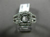 ESTATE .80CT DIAMOND 14K WHITE GOLD HALO SQUARE SEMI MOUNT ENGAGEMENT RING #2625