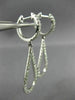 ESTATE .90CT DIAMOND 18KT WHITE GOLD 3D CLASSIC OPEN TEAR DROP HANGING EARRINGS