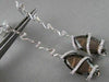 ESTATE WIDE MARQUISE 12.4CT AAA SMOKEY TOPAZ & DIAMOND 18KT W GOLD DROP EARRINGS