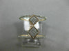 ESTATE WIDE .32CT DIAMOND 14K ROSE GOLD 3D DOUBLE ROW GRADUATING SQUARE FUN RING