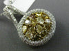 ESTATE 2.92CT MULTI COLOR FANCY DIAMOND 18K WHITE GOLD OVAL HALO PENDANT & CHAIN