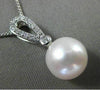ESTATE .15CT DIAMOND 14K WHITE GOLD 3D SOUTH SEA PEARL ETOILE FLOATING PENDANT