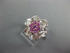 1.08CT DIAMOND & AAA PINK SAPPHIRE 18KT WHITE GOLD ROUND & BAGUETTE FLOWER RING