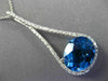 ESTATE X LARGE 5.69CT DIAMOND & AAA BLUE TOPAZ 14K WHITE GOLD PEAR SHAPE PENDANT