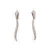 ESTATE 1.52CT DIAMOND 18KT WHITE GOLD 3D DOUBLE SWIRL SNAKE FUN HANGING EARRINGS