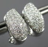 ESTATE WIDE .77CT DIAMOND 18K WHITE GOLD CLASSIC MULTI ROW WAVE CLIP ON EARRINGS