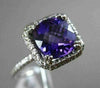 ESTATE 2.50CT DIAMOND & AAA EXTRA FACET AMETHYST 14KT WHITE GOLD 3D HALO RING