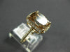 ESTATE LARGE 4.40CT DIAMOND & AAA MORGANITE 14KT ROSE GOLD HALO ENGAGEMENT RING