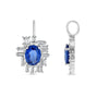 1.40CT DIAMOND & AAA SAPPHIRE PLATINUM 3D OVAL & BAGUETTE FUN FLOATING PENDANT