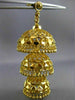 ANTIQUE 22KT YELLOW GOLD HANDCRAFTED FILIGREE CHANDELIER HANGING EARRINGS #25283