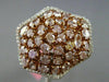 ESTATE EXTRA LARGE GIA 3.31CT DIAMONDS 18KT TWO TONE GOLD STAR CLUSTER LOVE RING