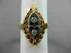 ANTIQUE .14CT DIAMOND 14K WHITE & YELLOW GOLD CLASSIC HEART FILIGREE RING #21032
