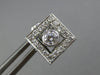 LARGE 1.40CT DIAMOND 14KT WHITE GOLD CLASSIC 3D SQUARE ROUND STUD EARRINGS #1119