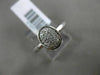 ESTATE WIDE .15CT ROUND DIAMOND 14K WHITE GOLD 3D OVAL CLASSIC PAVE RING FG VSSI