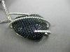 LARGE 3.85CT DIAMOND & AAA SAPPHIRE 18K WHITE & BLACK GOLD 3D HEART LOVE PENDANT