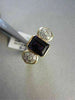 ANTIQUE WIDE 2.14CTW AMETHYST DIAMOND 14KT WHITE & YELLOW GOLD COCKTAIL RING