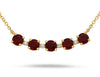 1.60T DIAMOND & AAA RUBY 14K YELLOW GOLD 3D 9 STONE BAR ADJUSTABLE LOVE NECKLACE