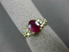 ESTATE 1.23CT DIAMOND & AAA RUBY 14KT YELLOW GOLD 3D OVAL ENGAGEMENT RING #2451