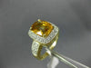 EXTRA LARGE 3.40CT DIAMOND & AAA CITRINE 14KT 2 TONE GOLD CUSHION FILIGREE RING