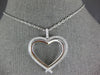 ESTATE LARGE .76CT DIAMOND 18KT WHITE GOLD 3D CLASSIC DOUBLE HEART LOVE PENDANT