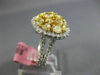 GIA LARGE 2.87CT WHITE & FANCY YELLOW DIAMOND 18KT TWO TONE GOLD 3D CLUSTER RING