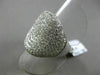 ESTATE MASSIVE 1.89CT DIAMOND 18KT WHITE GOLD 3D PAVE CIRCULAR COCKTAIL RING VVS