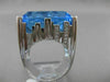 ESTATE MASSIVE 32.69CT DIAMOND & AAA BLUE TOPAZ 14KT WHITE GOLD 3D NEW YORK RING