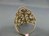 ESTATE LARGE .18CT DIAMOND 14KT ROSE GOLD 3D OPEN FILIGREE ETOILE FLOWER RING