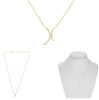 ESTATE .10CT DIAMOND 14KT YELLOW GOLD 3D CLASSIC DOUBLE CRESCENT X LOVE NECKLACE