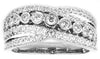 ESTATE WIDE .75CT DIAMOND 14KT WHITE GOLD CLASSIC CRISS CROSS ANNIVERSARY RING