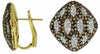 ESTATE LARGE 2.95CT WHITE & MOCHA DIAMOND 14KT YELLOW GOLD 3D CLIP ON EARRINGS