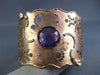ESTATE LARGE 7.50CT DIAMOND & AAA AMETHYST 14K ROSE GOLD 3D CUFF BANGLE BRACELET