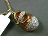 ESTATE .43CT DIAMOND 14KT WHITE & ROSE GOLD BABY SHOE FLOATING PENDANT & CHAIN