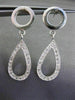 ESTATE .46CT DIAMOND 14KT WHITE GOLD MATTE & SHINY CIRCLE & PEAR SHAPE EARRINGS